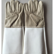 Gray Large Size Fireproof Leather Welding Gloves